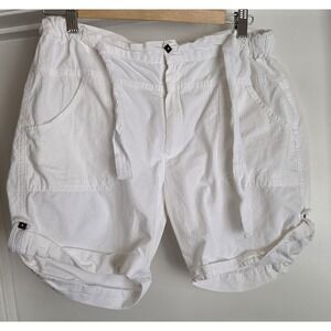 Blanc du Nil Women Cotton Shorts Size 40 White Casual Coastal Bermuda